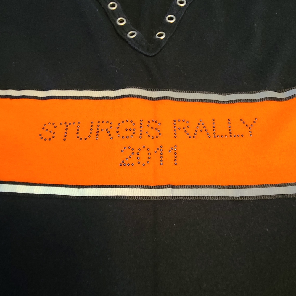 Vintage Sturgis Rally 2011 Black and Orange Top